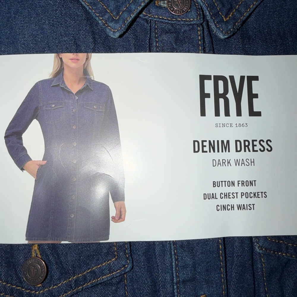 Frye Dark Denim Long Sleeve Dress XS/0-2 NWT